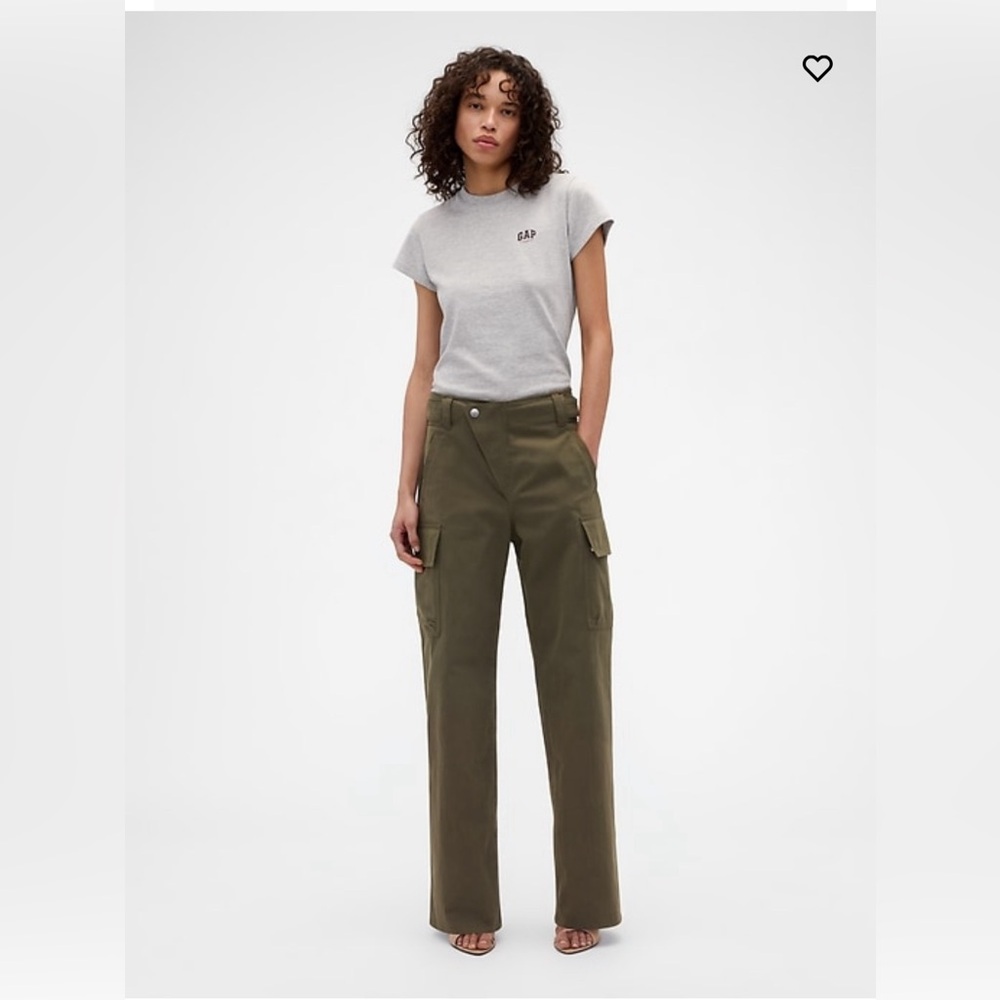 GAP x Victoria Beckham High Rise Olive Green Cargo Pants - Size 6 NWT